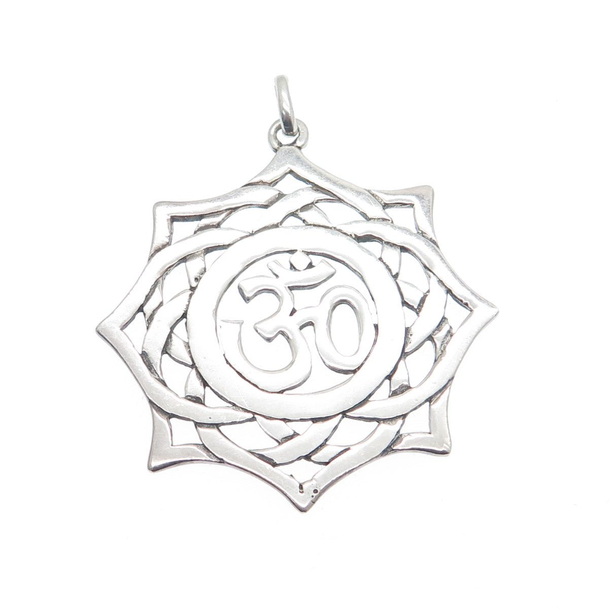 925 Sterling Silver Vintage Om Mantra Pendant