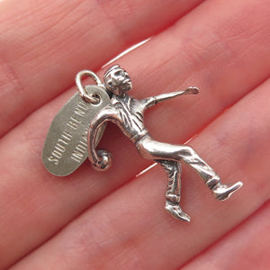 925 Sterling Silver Vintage South Bend Indiana Bowler 3D Mini Charm Pendant