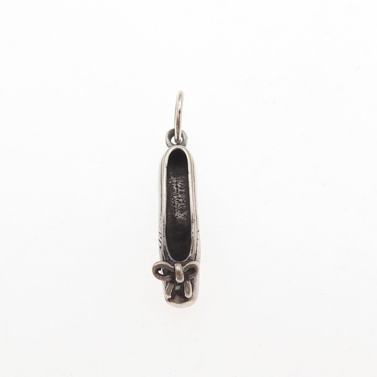 Sunwest 925 Sterling Silver Vintage Ballerina Shoe Oxidized Mini Charm Pendant