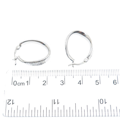 925 Sterling Silver Diamond-Cut Wavy Hoop Earrings