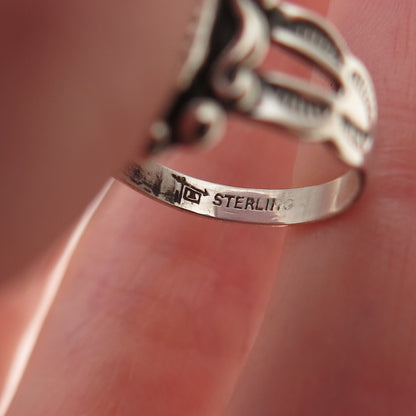 Bell Trading Post Old Pawn 925 Sterling Silver Vintage Turquoise Ring Size 3.25