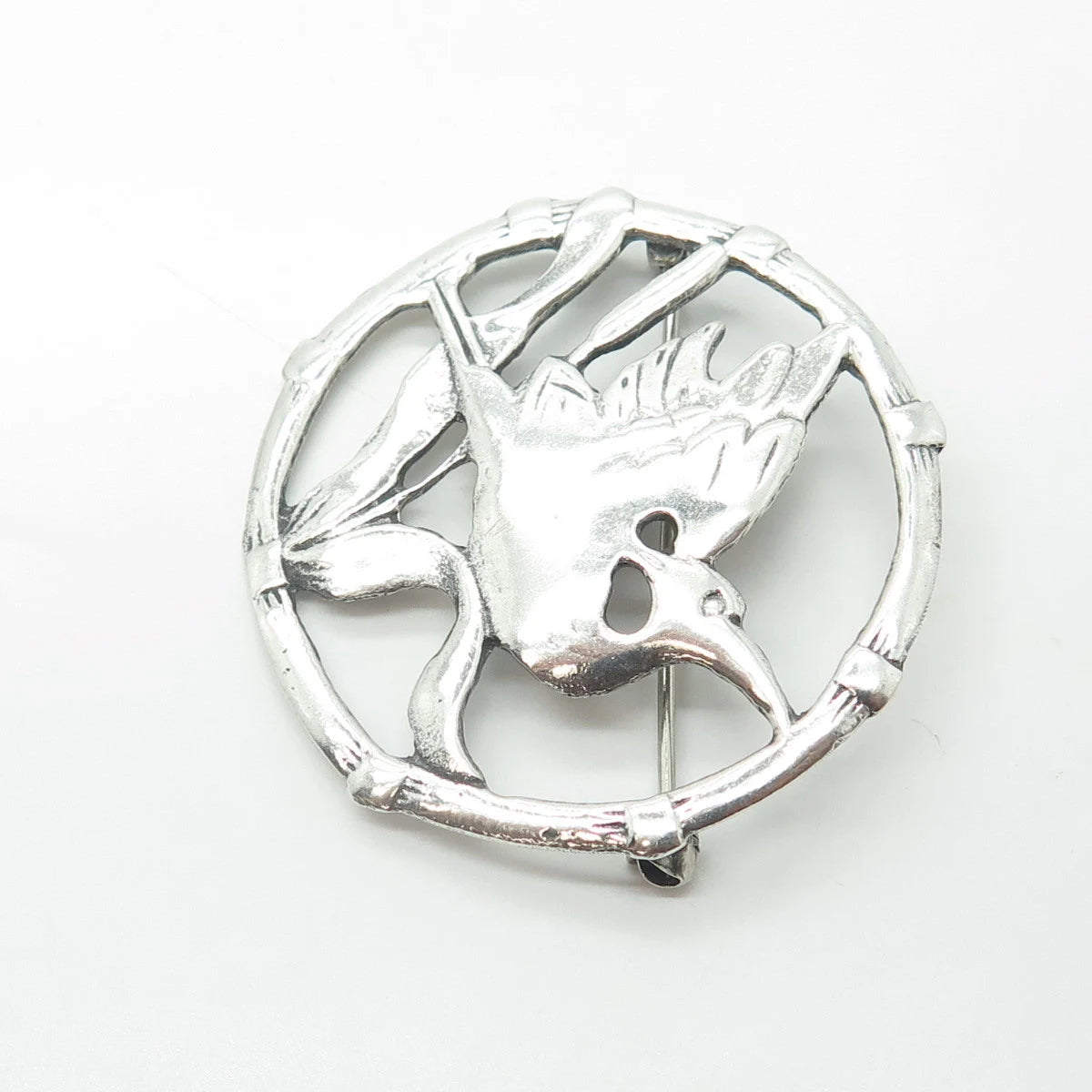 925 Sterling Silver Vintage Stork Bird Pin Brooch