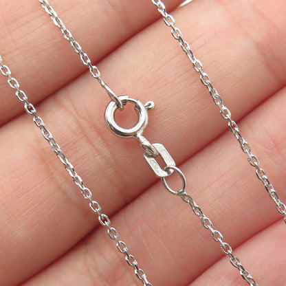 925 Sterling Silver Baguette & Round-Cut C Z Square Cable Chain Necklace 16"