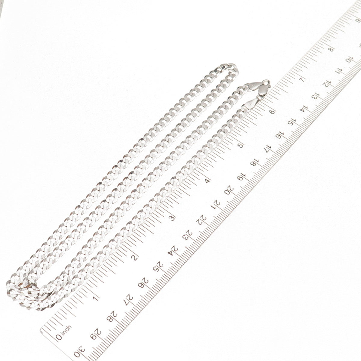 925 Sterling Silver Italy Cuban Chain Necklace 26"
