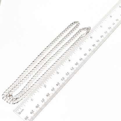 925 Sterling Silver Italy Cuban Chain Necklace 26"