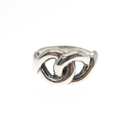 CHAPAL ZENRAY 925 Sterling Silver Vintage Modernist Interlocked Ring Size 7.25