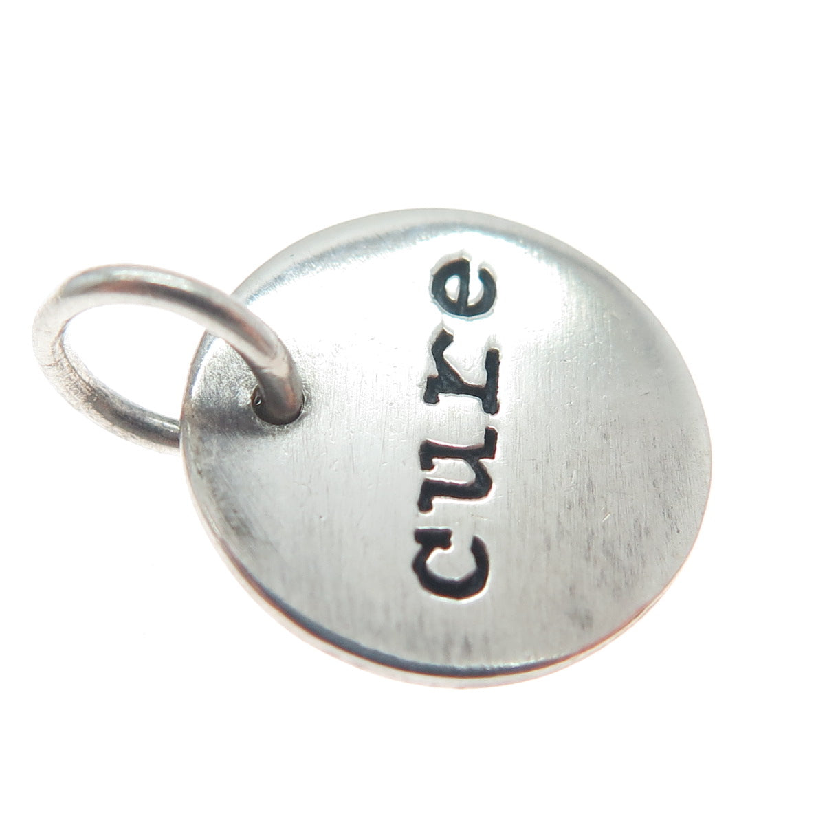 BARONI 925 Sterling Silver Vintage Cure Minimalist Round Charm Pendant