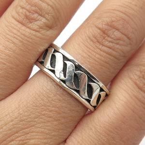 925 Sterling Silver Vintage Braided Band Ring Size 10.75
