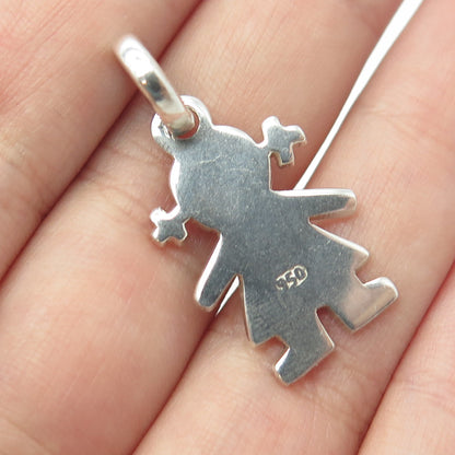 950 Silver Vintage Baby Girl Doll Pendant