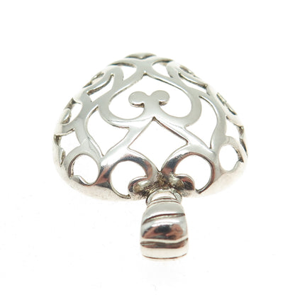 MILOR 925 Sterling Silver Vintage Italy Ornate Heart Pendant