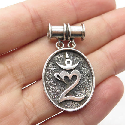 SUARTI BALI 925 Sterling Silver Vintage Balinese Hindu "Om Halo" Pendant