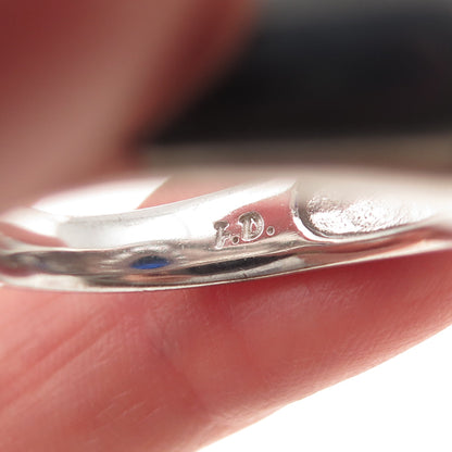 Felicia Design 925 Sterling Lab-Created Sapphire Real White Topaz Ring Size 10.5
