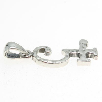925 Sterling Silver Vintage Letter "Q" Initial Modernist Pendant