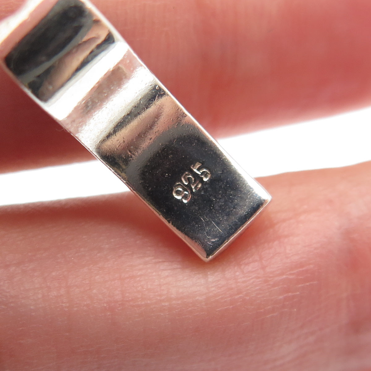 925 Sterling Silver Vintage Enamel Candy Cane Minimalist Slide Charm Pendant