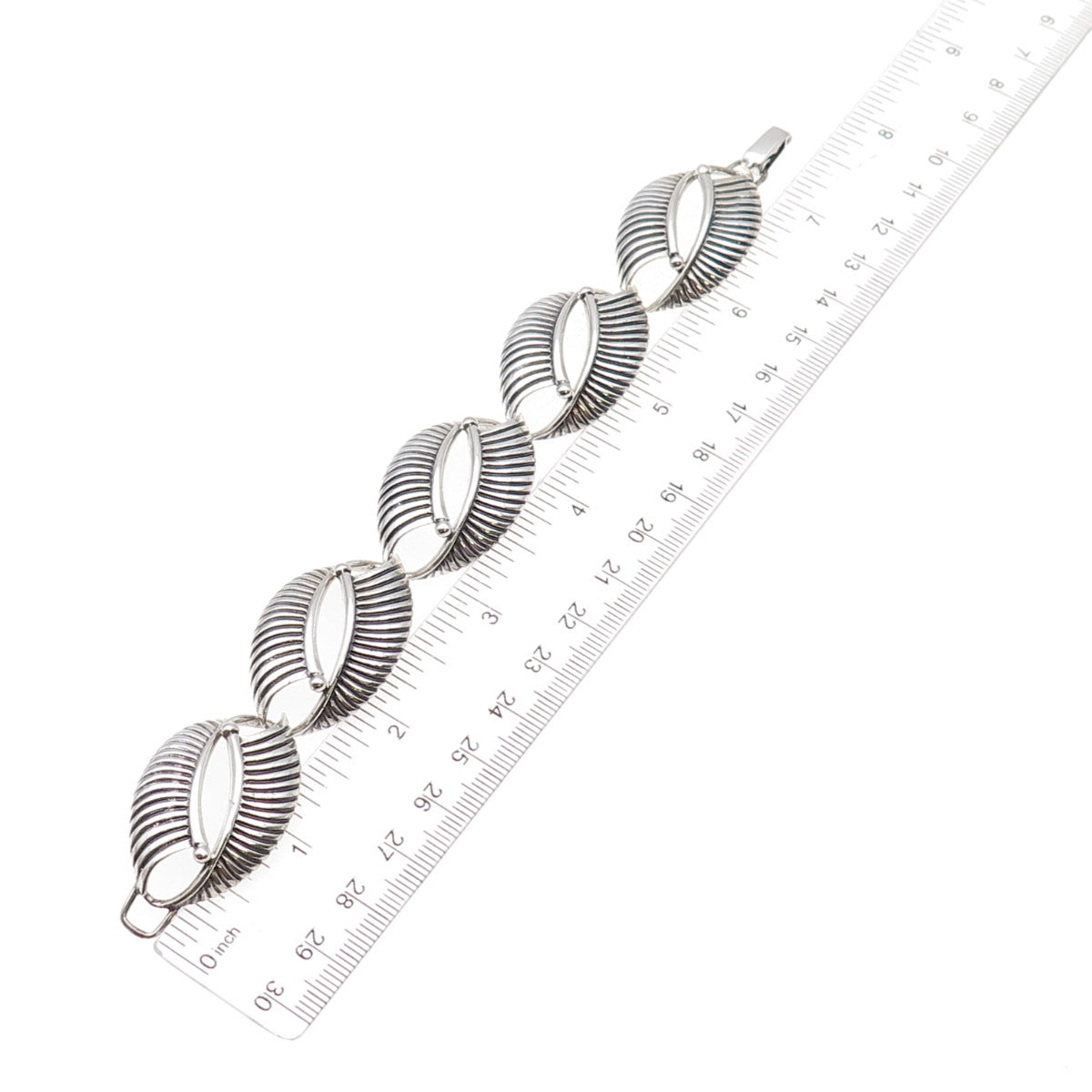 Danecraft 925 Sterling Silver Vintage Modernist Oxidized Bracelet 7.5"