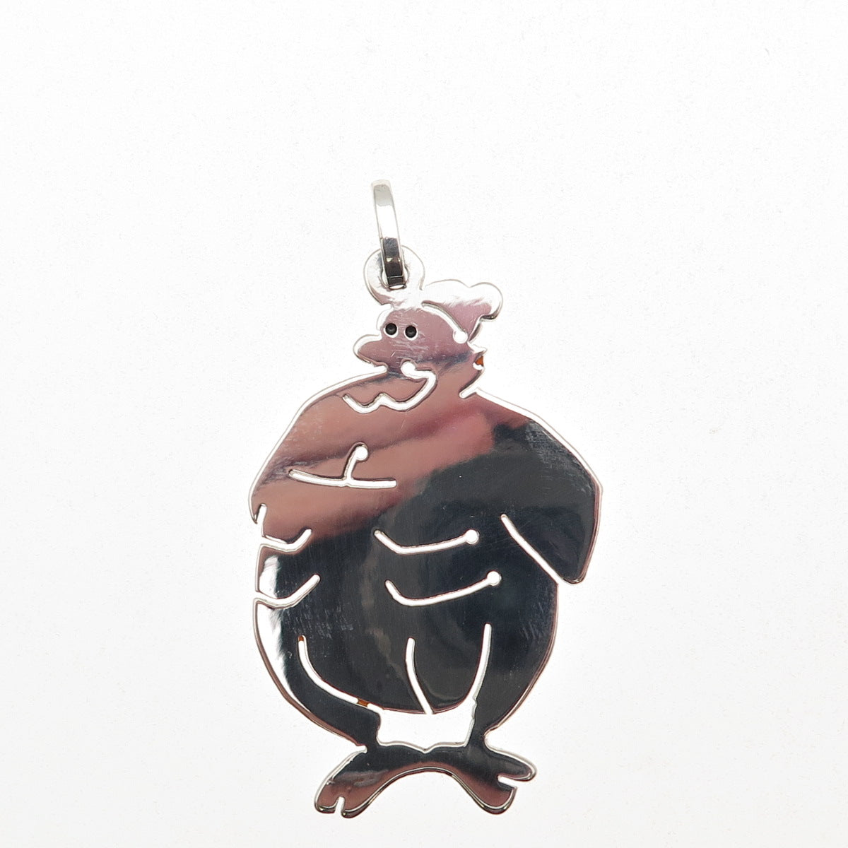 925 Sterling Silver Vintage Italy Santa Claus Cartoon Character Charm Pendant