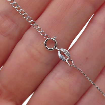 925 Sterling Silver Italy Round-Cut Champagne C Z Box Chain Necklace 16-18"
