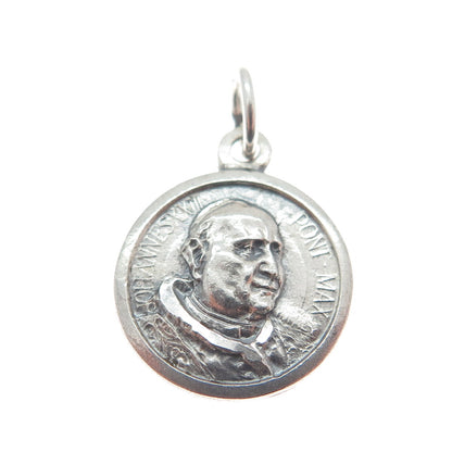 925 Sterling Silver Vintage Pope John XXIII Coin Minimalist Charm Pendant