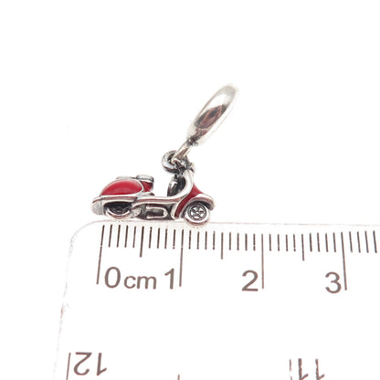 PANDORA 925 Sterling Silver Enamel Red Scooter Slide Dangle Charm