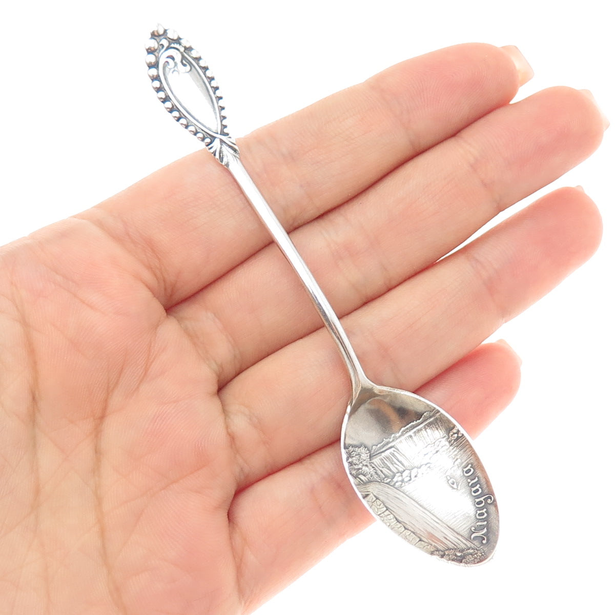 925 Sterling Silver Antique Art Deco Niagara Falls States & Cities Coffee Spoon