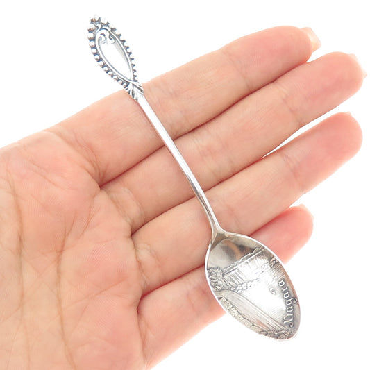 925 Sterling Silver Antique Art Deco Niagara Falls States & Cities Coffee Spoon