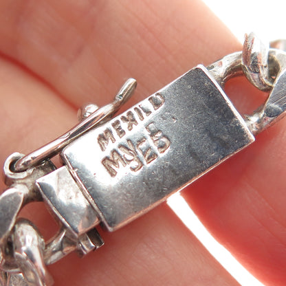 925 Sterling Silver Vintage Mexico Figaro Link Bracelet 8.5"