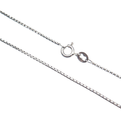 925 Sterling Silver Vintage Modernist Pendant Round Box Chain Necklace 16"
