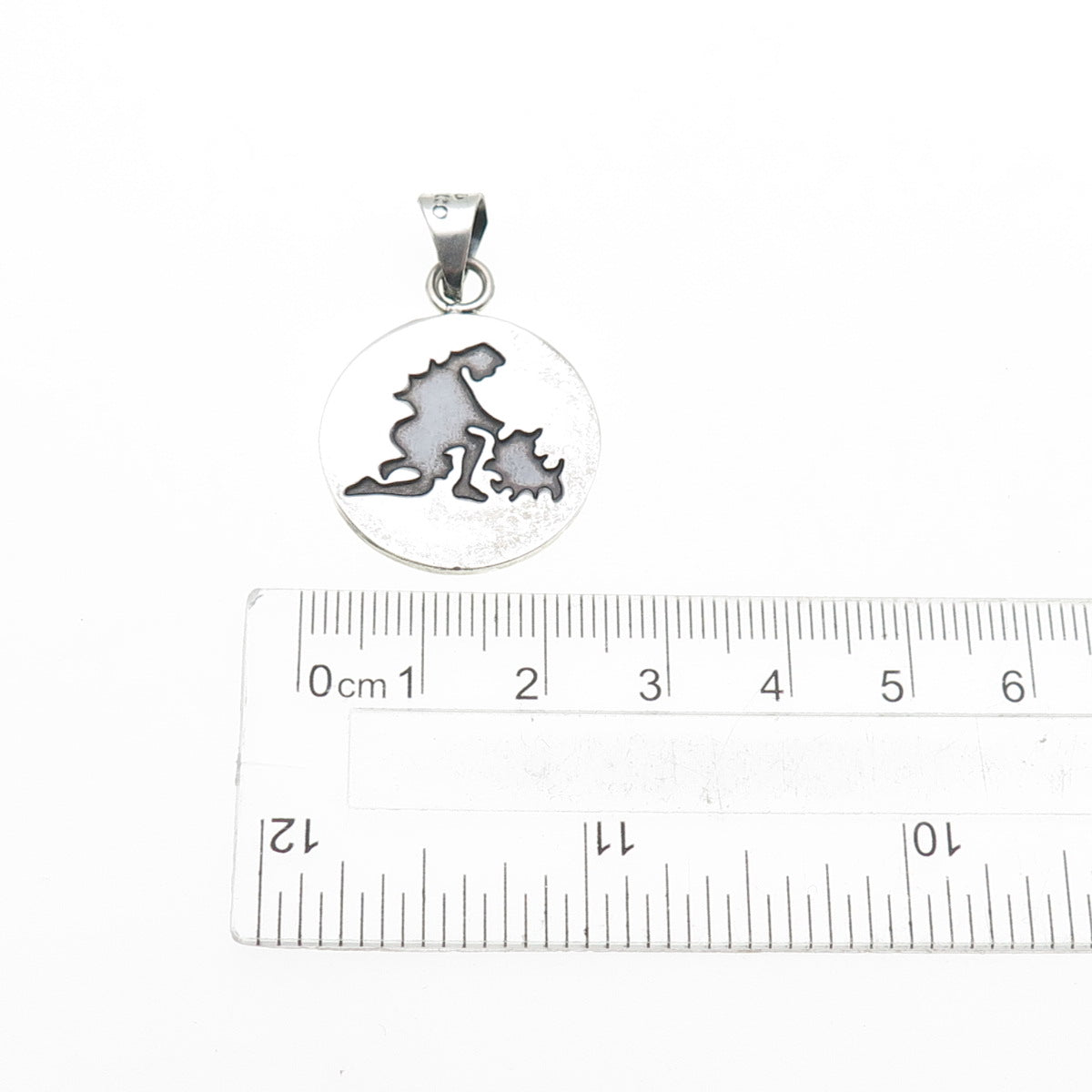 925 Sterling Silver Vintage Mexico Human & Dog Oxidized Charm Pendant