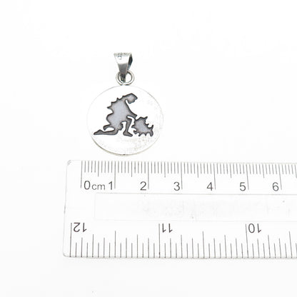 925 Sterling Silver Vintage Mexico Human & Dog Oxidized Charm Pendant