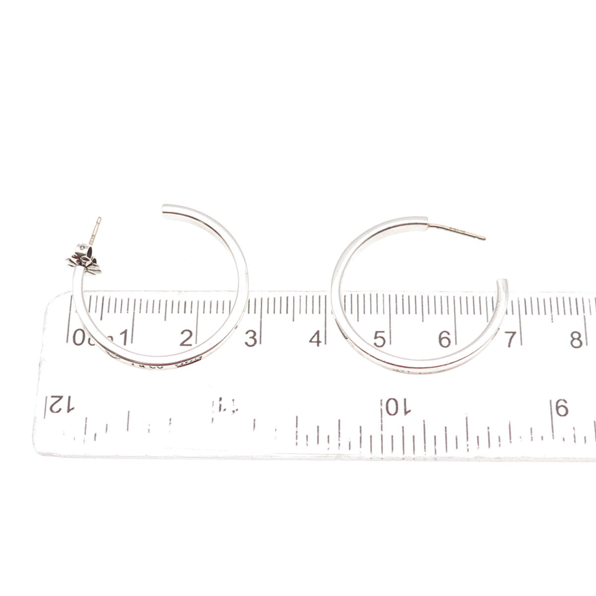 Tiffany & Co. 925 Sterling Silver Vintage 1837 Collection Hoop Earrings