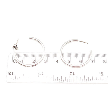 Tiffany & Co. 925 Sterling Silver Vintage 1837 Collection Hoop Earrings