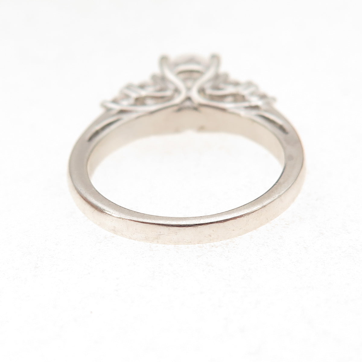 JH Young 925 Sterling Silver Round-Cut C Z Engagement Ring Size 7