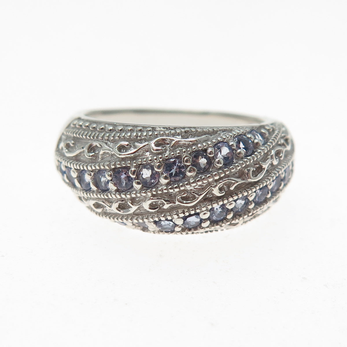 BGE BRADFORD 925 Sterling Silver Round-Cut C Z Sparkle Ring Size 7.25