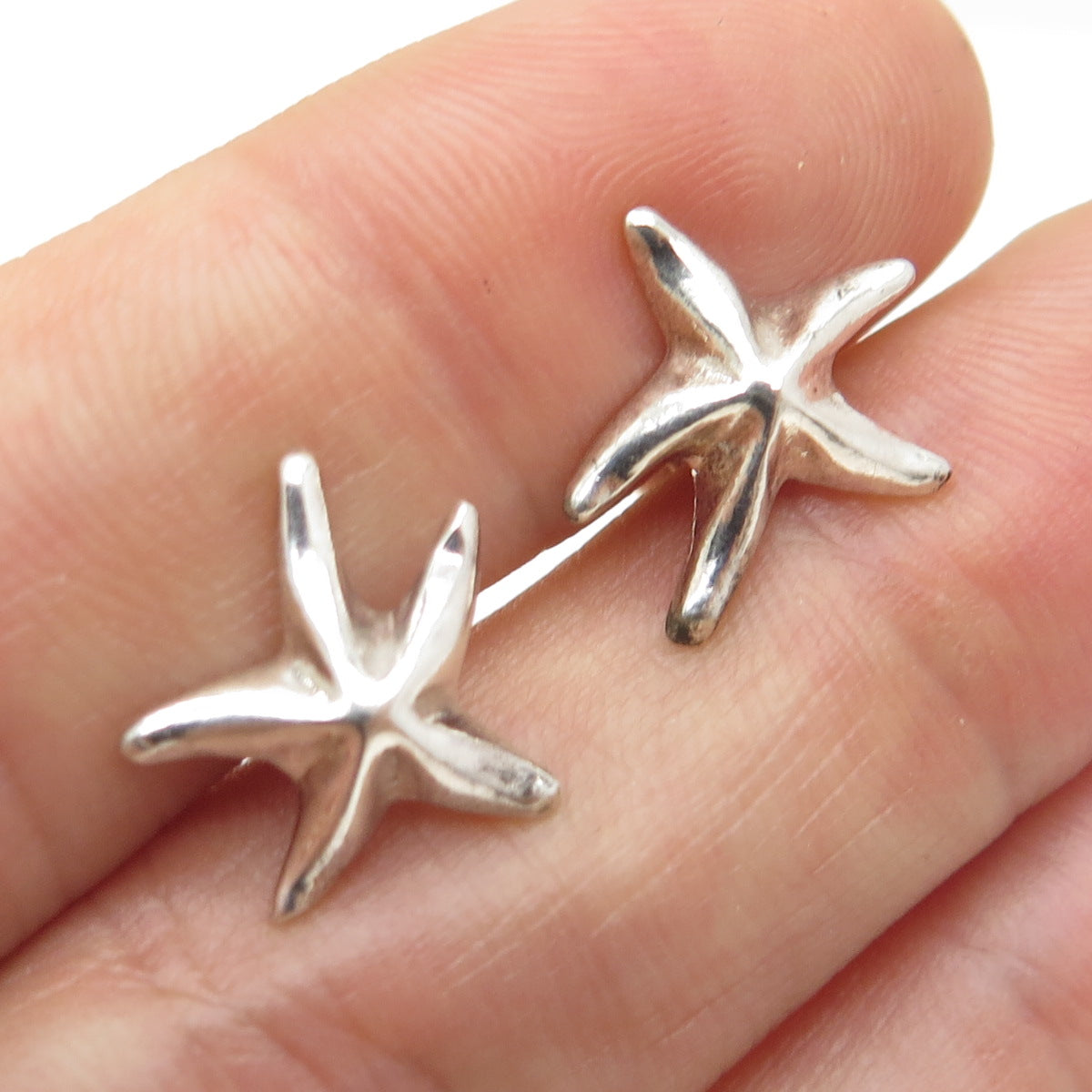 925 Sterling Silver Vintage Starfish Stud Earrings