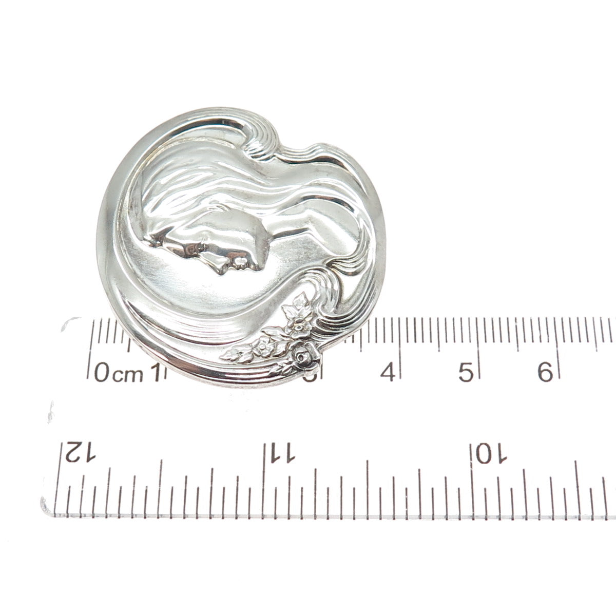 LUNT 925 Sterling Silver Vintage 1973 Mother's Day Oxidized Pin Brooch / Pendant