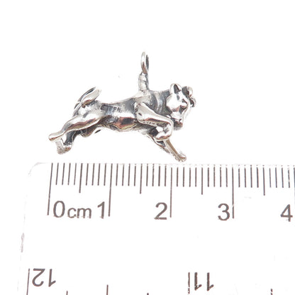 925 Sterling Silver Vintage Taurus Zodiac Sign Oxidized 3D Charm Pendant
