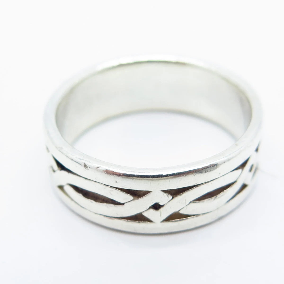 925 Sterling Silver Vintage Celtic Band Ring Size 9.75
