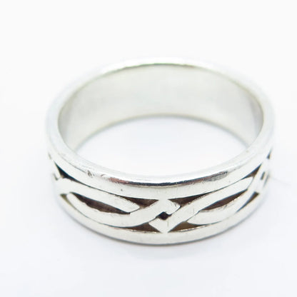 925 Sterling Silver Vintage Celtic Band Ring Size 9.75