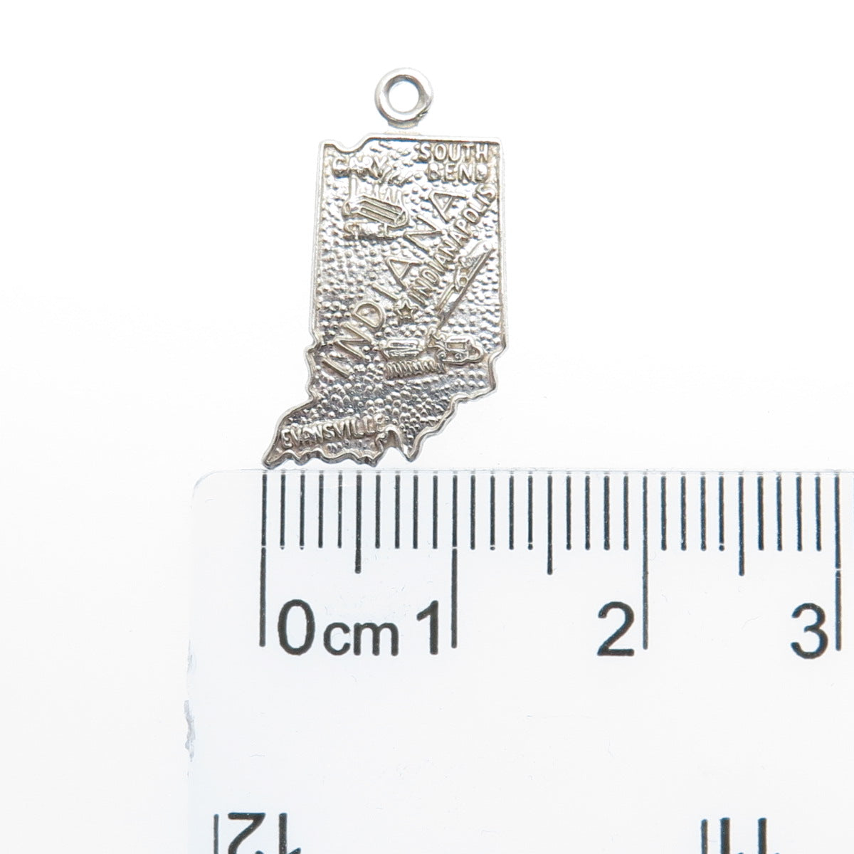 FRENCH & FRANKLIN 925 Sterling Silver Vintage Indiana State Minimalist Pendant