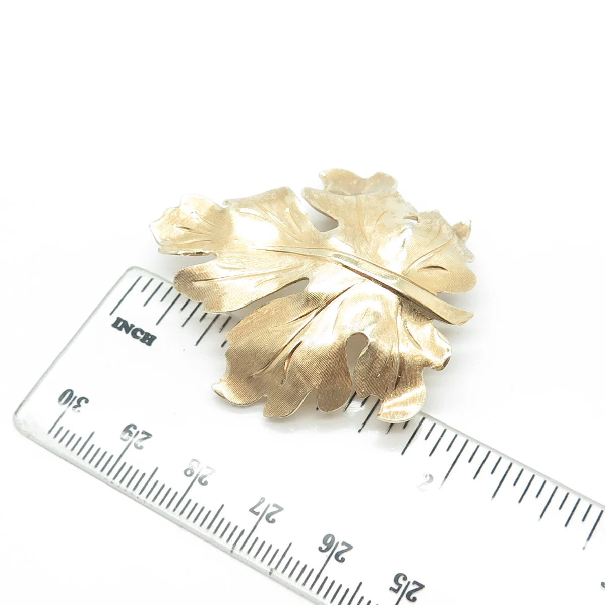 925 Sterling Silver Gold Plated Vintage Napier Oak Leaf Pin Brooch