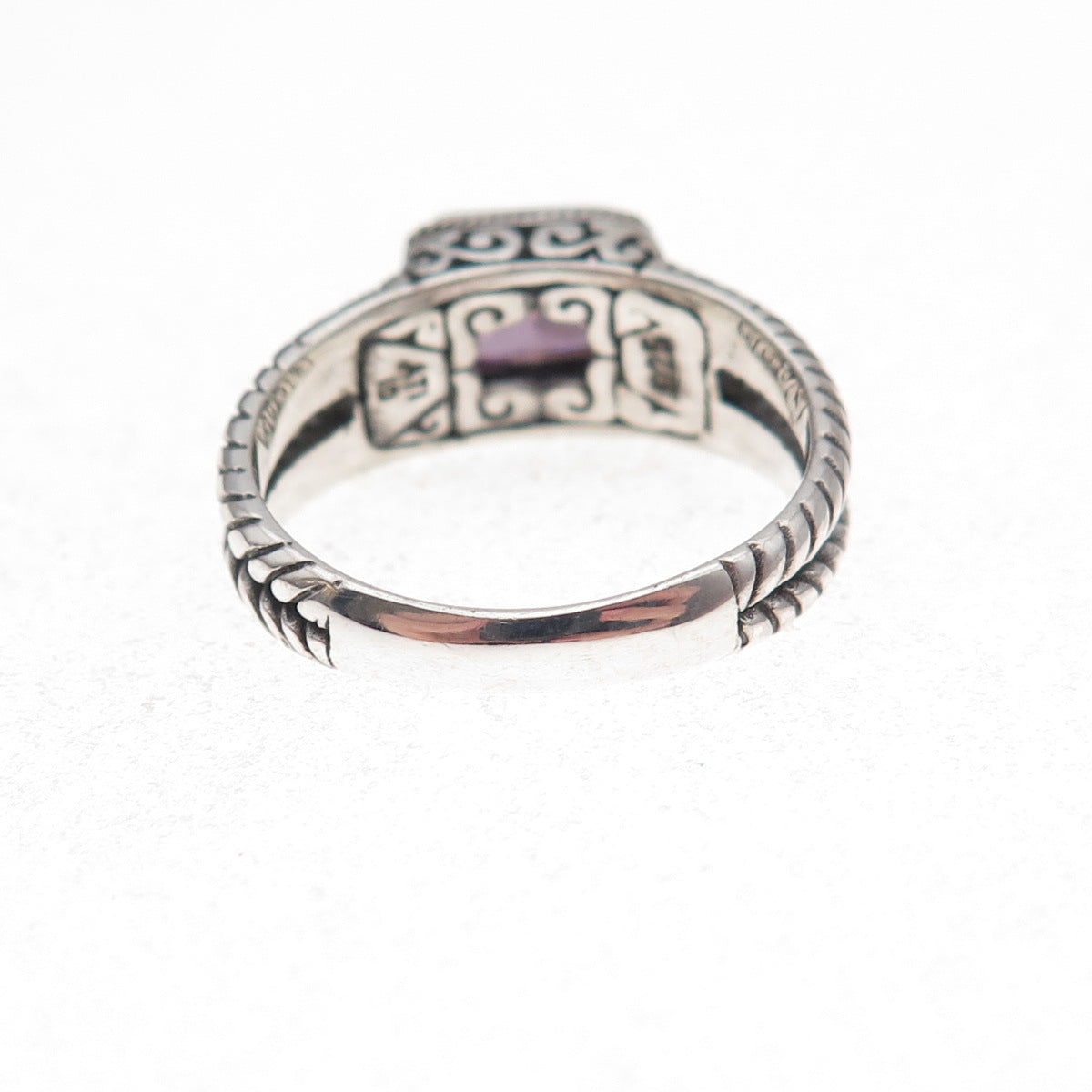 Annika Witt 925 Sterling Silver Vintage Lavender C Z Oxidized Ring Size 8.25