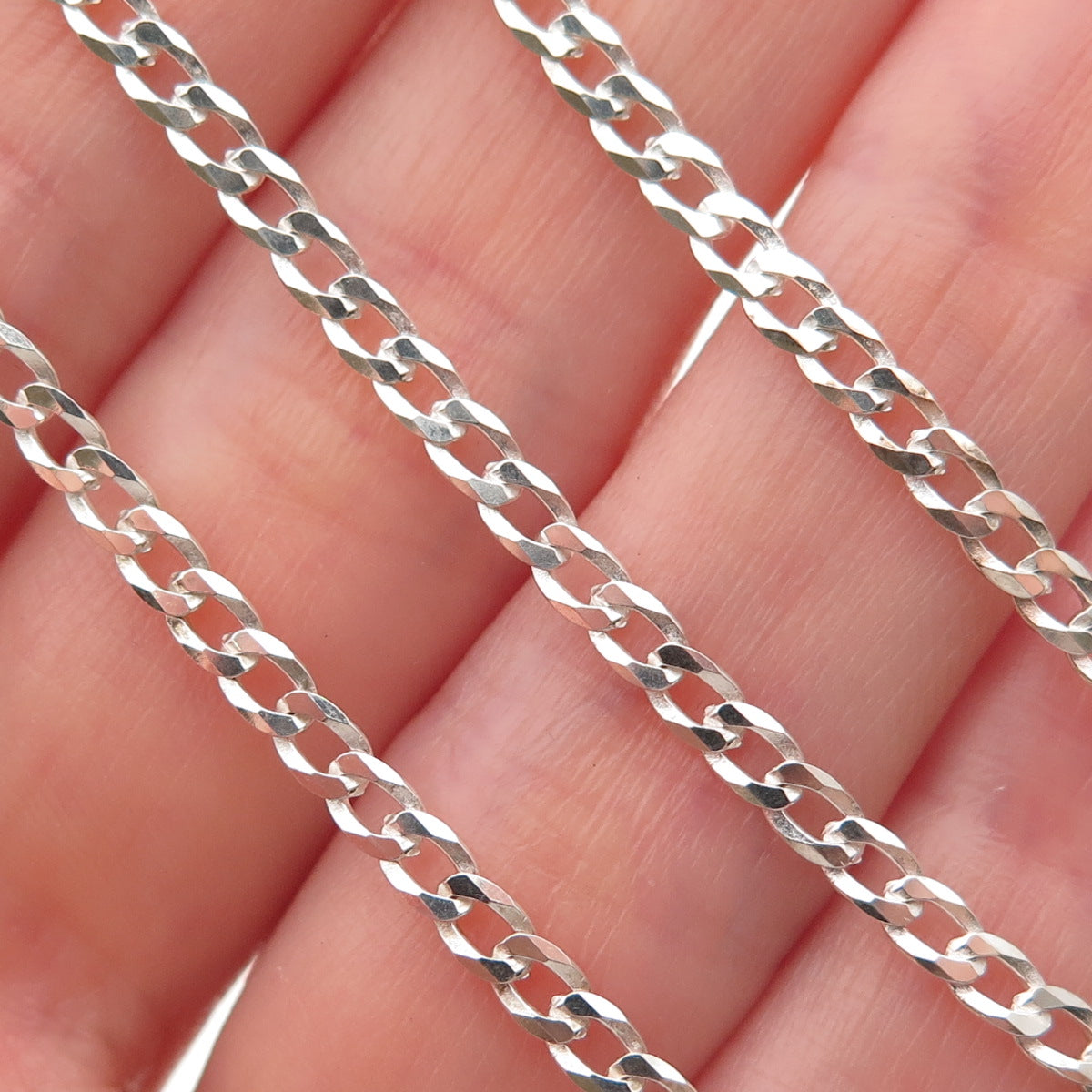 P. Lux 925 Sterling Silver Italy Curb Chain Necklace 20"
