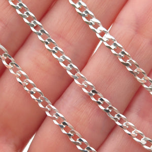P. Lux 925 Sterling Silver Italy Curb Chain Necklace 20"