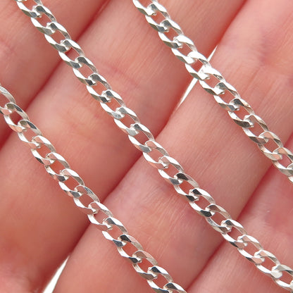 P. Lux 925 Sterling Silver Italy Curb Chain Necklace 20"