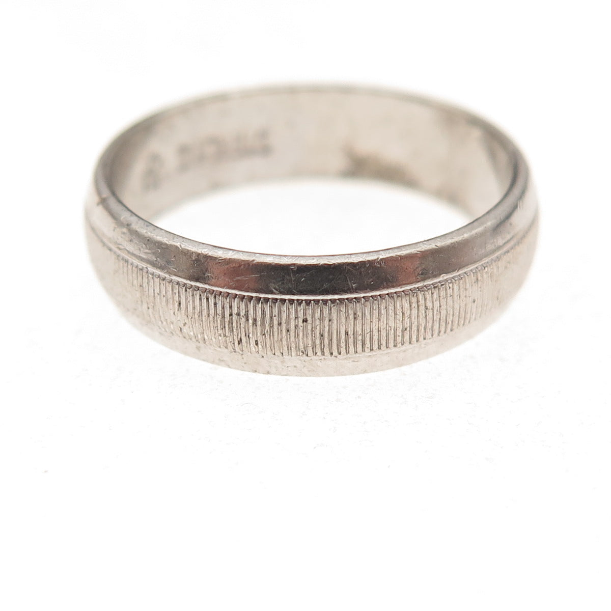 J.D. Schlang Co. 925 Sterling Silver Vintage Ribbed Oxidized Band Ring Size 7.25