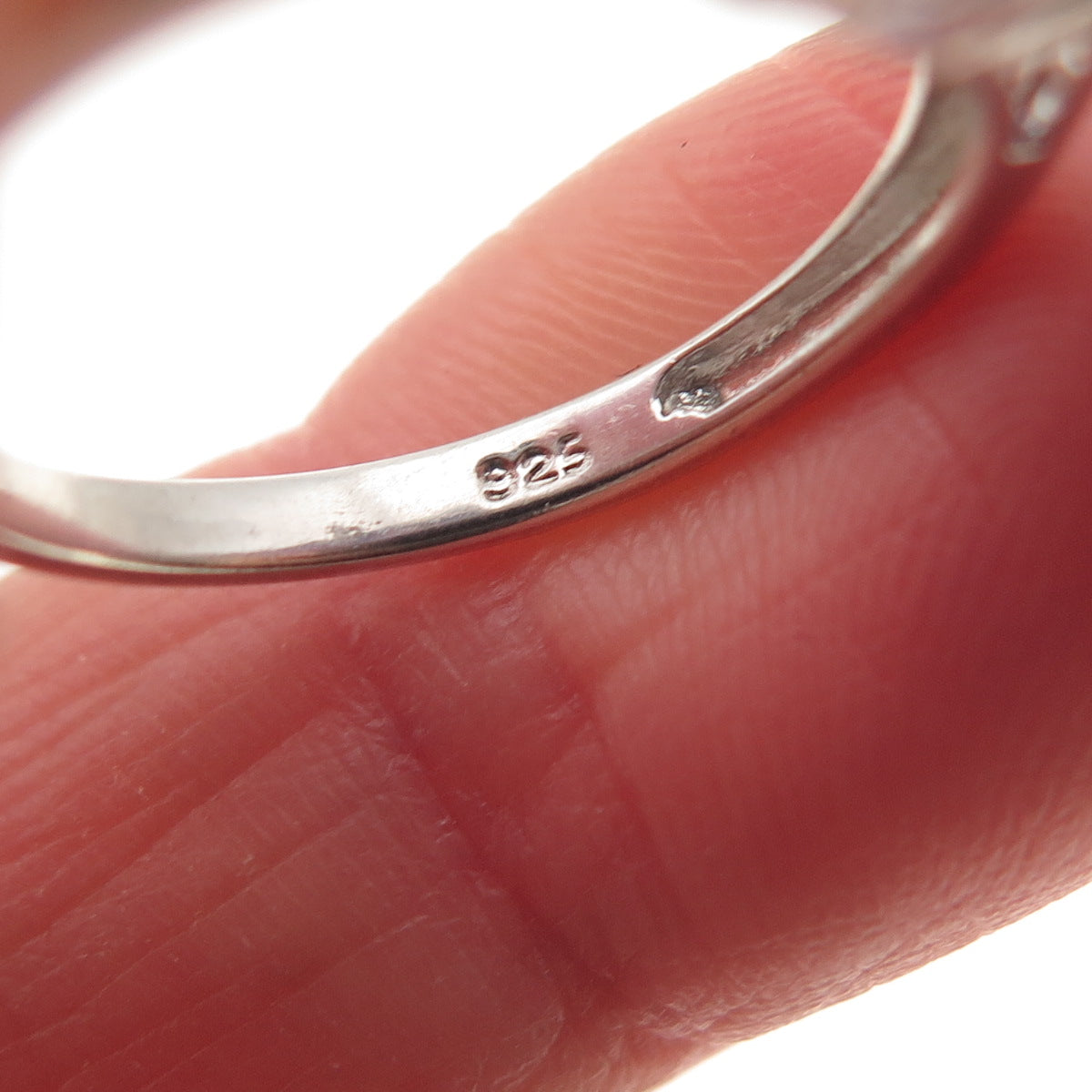 CHUCK CLEMENCY 925 Sterling Silver Real Oval & Triangle-Cut Amethyst Ring Size 6