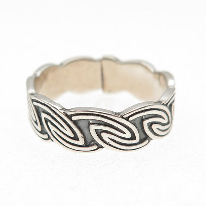 925 Sterling Silver Vintage Celtic Oxidized Band Ring Size 10.75