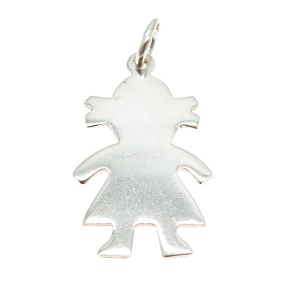 925 Sterling Silver Vintage Baby Girl Charm Pendant