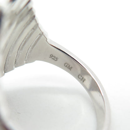 925 Sterling Silver Pave C Z Wings Ring Size 7