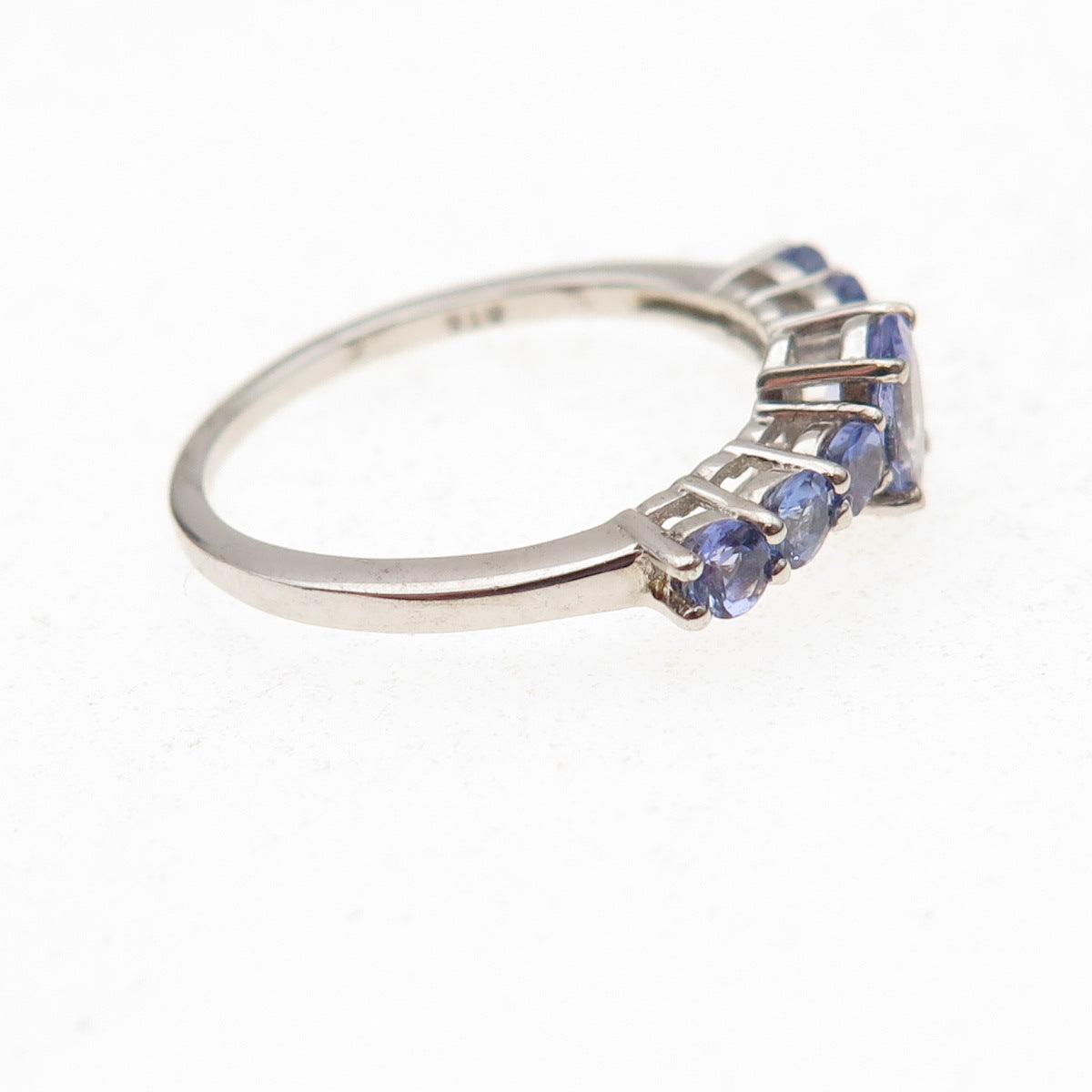 Chuck Clemency Sterling Silver Real Oval & Round-Cut Tanzanite Ring Size 8.25